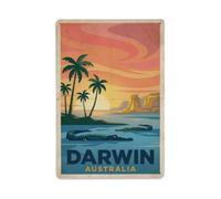 Plaque en métal vintage de voyage Australie Darwin