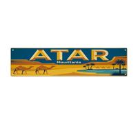 Plaque en métal vintage de voyage Mauritanie Atar