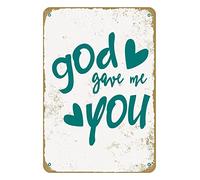 Plaque en métal vintage « Dieu m'a donné de belles choses » (20 x 30 cm), idéale pour la maison, la salle de bain, la cuisine, le jardin, un garage aménagé ou un coin café. Un cadeau parfait !