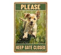 Plaque en métal vintage en aluminium avec inscription « Labrador Please Keep Gate Closed » - 20,3 x 30,5 cm