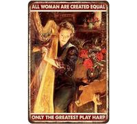 Plaque en métal vintage en aluminium avec inscription « The Greatest Play Harp » - 20,3 x 30,5 cm