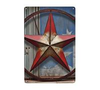 Plaque en métal vintage en étain American Wastern Texas - Décoration murale rétro - Pour garage, bar, terrasse - Cadeau pour homme et femme - 30,5 x 20,3 cm - Extérieur et intérieur
