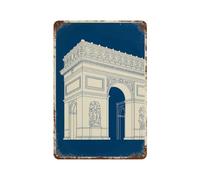 Plaque en métal vintage en forme d'arche de triomphe pour bureau | Plaque murale de style vintage pour café, bar, bureau, maison, jardin, porte d'entrée, chambre à coucher