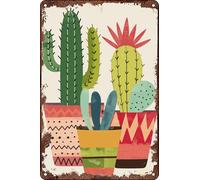 Plaque en métal vintage en forme de cactus en pot amusant, affiche rétro du sud-ouest, décorative pour la maison, la cuisine, le bar, le salon, le garage, le café, le pub, le jardin, le bureau, décora