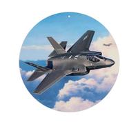 Plaque en métal vintage F-35A Lightning II pour café, club, bar, bureau, jardin - 20,3 x 20,3 cm