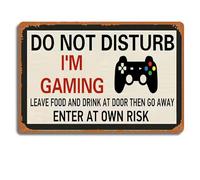 Plaque en métal vintage Gaming Do Not Disturb, décoration murale de salle de jeu, plaque de manette de jeu fantaisie rustique, panneau de décoration de jeu pour porte de chambre à coucher, essentiel