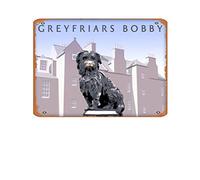 Plaque en métal vintage Greyfriars Bobby - Décoration de voyage - Cadeau de pendaison de crémaillère - Décoration murale de voyage - 20,3 x 30,5 cm