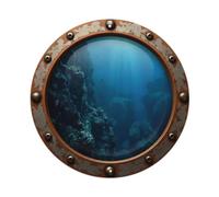 Plaque en métal vintage Hublot sous la falaise nautique