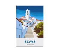 Plaque en métal vintage humoristique Elvas Portugal, affiche vintage, décoration murale, 15 x 30 cm