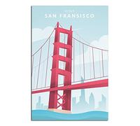 Plaque en métal vintage humoristique et rétro, San Francisco, Golden Gate Bridge, décorative, pour maison, bureau, bar, café, pub, hangar, homme des cavernes, 20 x 30 cm