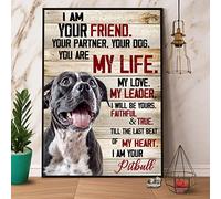 Plaque en métal vintage humoristique Pitbull I Am Your Friend Partner Dog You Are My Life 15,2 x 20,3 cm