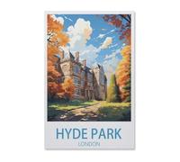 Plaque en métal vintage，Hyde Park Londres，pour cafés, bars, pubs, magasins, décoration murale amusante et rétro pour homme et femme(30x40cm）12x16 inch-AB42