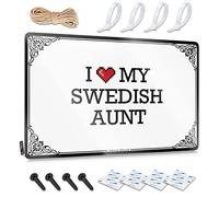 Plaque en métal vintage « I Love My Swedish Aunt » - Accessoires de salle de jeux - Décoration de bar en métal (couleur : couleur, taille : 20 x 30 cm)