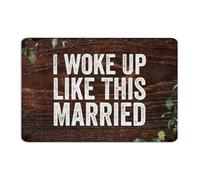 Plaque en métal vintage « I Woke Up Like This Married Room » - Décoration de chambre à coucher - 30,5 x 45,7 cm