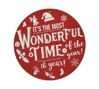 Plaque en métal vintage « It's The Most Wonderful Time of The Year Round » - Décoration murale rétro - 20,3 x 20,3 cm