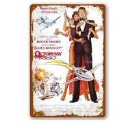 Plaque en métal vintage James Bond 007 Octopussy - Décoration murale pour bar, café, grotte - 20,3 x 30,5 cm