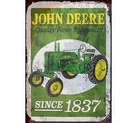 Plaque en métal vintage John Deere - Décoration murale - 30,5 x 20,3 cm