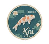 Plaque en métal vintage Koi Fish Serenity Calm Peaceful Waters Tranquil Quiet Rest - Décoration murale pour café, club, bar, bureau, jardin - 20,3 x 20,3 cm
