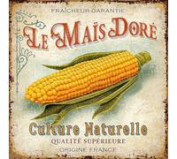 Plaque en Métal Vintage Le Maïs Doré, Pancarte Décorative,Plaque Métallique Cuisine,Signalétique murale Rétro Gourmet,Cadeau pour la Maison Restaurant - 30 x 30 cm (Le Maïs Doré)