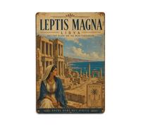 Plaque en métal vintage Libye Leptis Magna