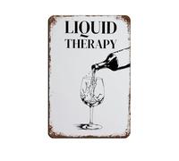 Plaque en métal vintage Liquid Therapy pour pub, club, café, bar, maison, décoration murale, affiche rétro 20 x 30 cm