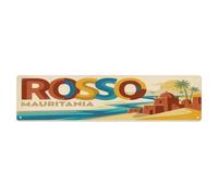 Plaque en métal vintage Mauritanie Rosso