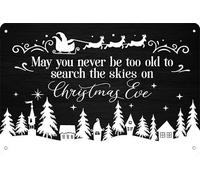 Plaque en métal vintage « May You Never Be Too Grown Up To Search The Skies On Christmas Eve » - Décoration murale pour maison, cuisine, salle de bain, bar, club, garage - 20,3 x 30,5 cm