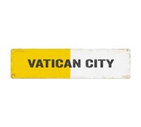 Plaque en métal vintage Motif drapeau de la Cité du Vatican