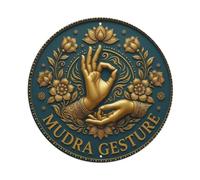Plaque en métal vintage Mudra Geste Fleur Zen Yoga
