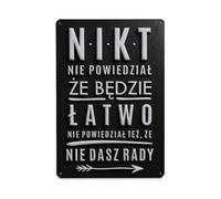 Plaque en métal vintage « No One Said It Would Be Easy, But They Also Didn't Say You Wouldn't Make It » - Décoration murale d'intérieur et d'extérieur - 20,3 x 30,5 cm