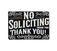 Plaque en métal vintage « No Soliciting Thank You » - Décoration murale pour bureau, salon, bar - 20,3 x 30,5 cm