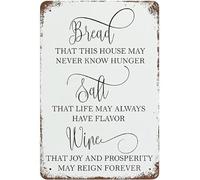 Plaque en métal vintage « Pain, sel, vin », « C'est une vie merveilleuse », décoration murale, style rustique, idéal pour la maison, le bar, le café, le bureau, le garage, idéal pour les femmes et l