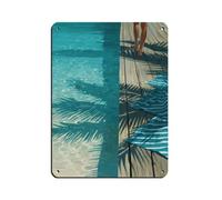 Plaque en métal vintage Palm Shadows by The Poolside pour pub, club, café, bar, maison, décoration murale, 30 x 40 cm