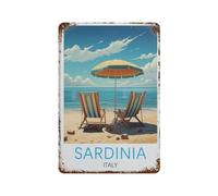 Plaque en métal vintage,Poster de voyage vintage Sardaigne Italie,pour cafés, bars, pubs, magasins, décoration murale amusante et rétro pour homme et femme(15x30cm)6x12 inch-D42