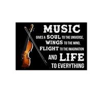 Plaque en métal vintage pour amateurs de violon, « Flight To The Imagination And Life To Everything », décoration murale pour studio de musique, « Flight To The Imagination And Life To Everything », a