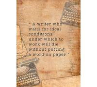 Plaque en métal vintage pour écrivain A Writer Who Waits For Ideal Conditions Under Which To Work Will Die Without Putting A Word On Paper Décoration murale fantaisie pour la maison 20,3 x 30,5 cm