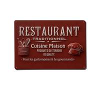 Plaque en métal vintage pour restaurant traditionnel - Produits locaux de qualité pour les gastronomes et les amateurs de nourriture - Décoration murale d'intérieur et d'extérieur - 20,3 x 30,5 cm