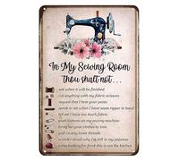 Plaque en métal vintage pour salle de couture - Poster « In My Sewing Room Thou Shalt Not Sewing Room » - Décoration murale pour intérieur ou extérieur - Pour chambre, club, bar, garage, magasin - 20,3 x 30,5 cm