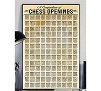 Plaque en métal vintage pour salle d'échecs - Connaissance des échecs - Décoration murale - Un recueil d'ouvertures d'échecs - Affiches rétro pour décoration murale de la maison - 30,5 x 40,6 cm