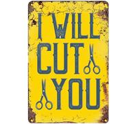 Plaque en métal vintage pour salon de coiffure, je vais vous couper, plaque rétro pour café, bar, décoration d'intérieur, affiche 20 x 30 cm