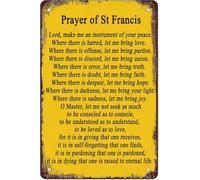 Plaque en métal vintage « Prière de Saint François », Seigneur, fais de moi un instrument de ta paix. Affiche rétro en métal pour garage, maison, jardin, bars, cafés, bureau, magasin, club (20 x 30 c