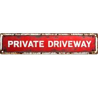 Plaque en métal vintage « Private Driveway » - Convient pour la maison, la rue, le magasin, le garage, le bar, la ferme, le jardin - Plaque en métal multifonction pour une utilisation en intérieur