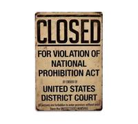 Plaque en métal vintage « Prohibition Era » - Décoration murale - 20,3 x 30,5 cm