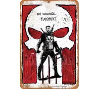 Plaque en métal vintage Punisher Not Vengeance Punishment - Décoration murale pour maison, cuisine, garage, bar, pub - 30,5 x 20,3 cm