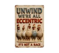 Plaque en métal vintage « Relax We're All Crazy It's Not Competition » - Décoration murale d'intérieur et d'extérieur - 20,3 x 30,5 cm