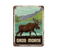 Plaque en métal vintage représentant le parc du Gros-Morne, idéal pour un pub, un club, un café ou un bar, décoration murale, style rétro, 30 x 40 cm