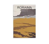 Plaque en métal vintage représentant les montagnes de Roraima au Brésil, idéale pour un mariage, la Saint-Valentin, une caverne, une maison, un extérieur, une ferme ou une chambre de fille,30 x 30 cm