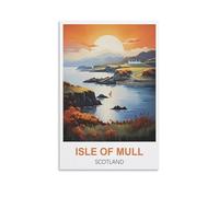 Plaque en métal vintage représentant l'île de Mull, Écosse, décoration murale pour la maison, 30 x 30 cm