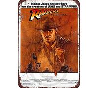 Plaque en métal vintage reproduction du film Indiana Jones Raiders Of The Lost Ark de 1981, 20,3 x 30,5 cm