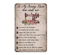 Plaque en métal vintage « Rust In My Sewing Room Thou Shalt Not » - Décoration murale en métal pour chambre à coucher, salon, cuisine, jardin - 20,3 x 30,5 cm
